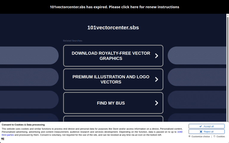 101vectorcenter.sbs Erfahrungen & Bewertungen Webseite Screenshot