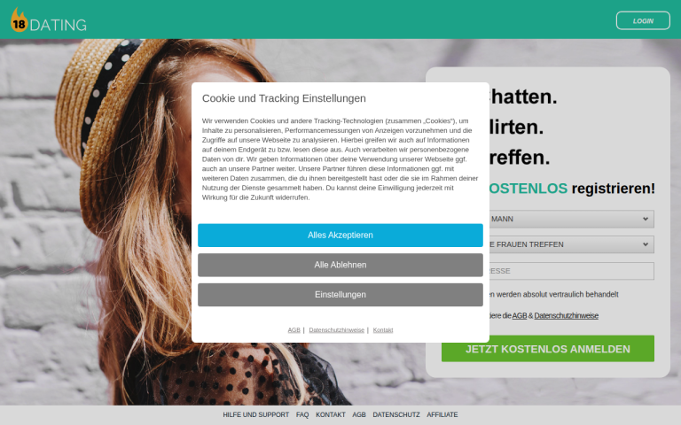 18.dating Erfahrungen & Bewertungen Webseite Screenshot