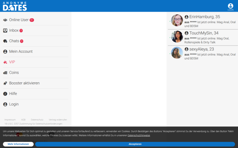 anonymedates.com Erfahrungen & Bewertungen Webseite Screenshot