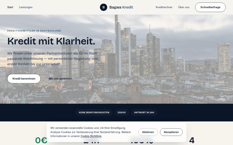 bagwa-kredit.de Erfahrungen & Bewertungen Webseite Screenshot