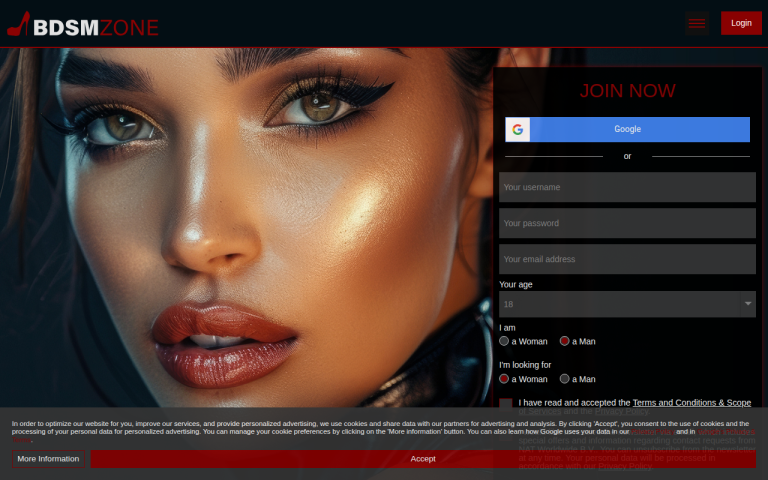 bdsmzone.com Erfahrungen & Bewertungen Webseite Screenshot