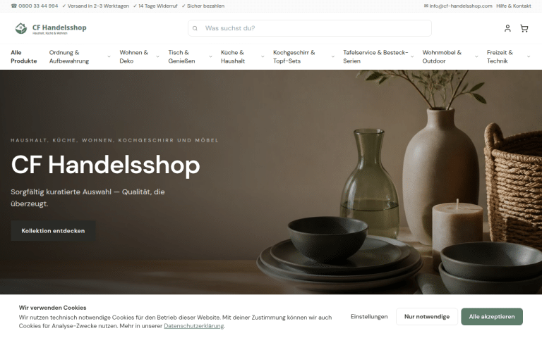 cf-handelsshop.com Erfahrungen & Bewertungen Webseite Screenshot
