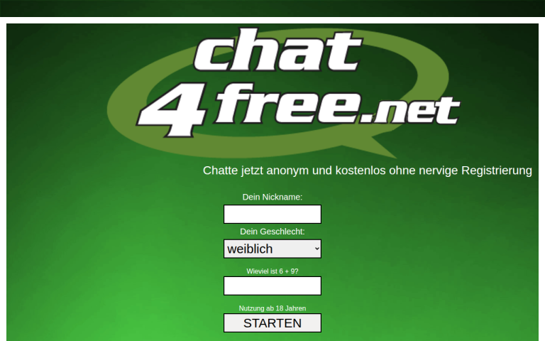 chat4free.net Erfahrungen & Bewertungen Webseite Screenshot