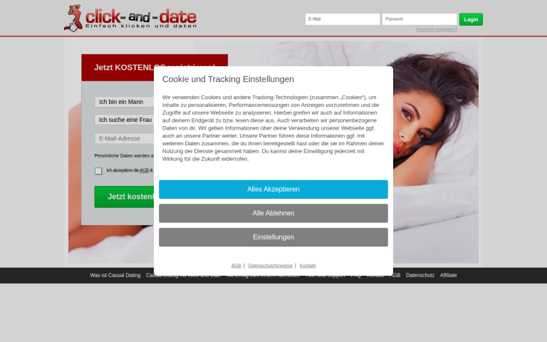 click-and-date.de Erfahrungen & Bewertungen Webseite Screenshot