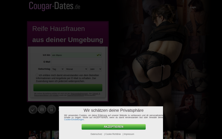 cougar-dates.de Erfahrungen & Bewertungen Webseite Screenshot