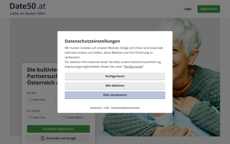 date50.at Erfahrungen & Bewertungen Webseite Screenshot