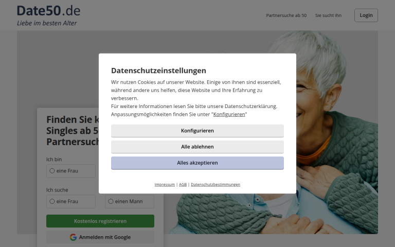 date50.de Erfahrungen & Bewertungen Webseite Screenshot