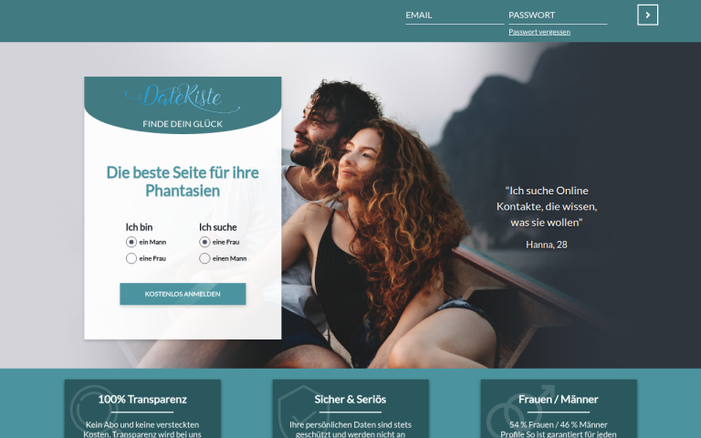 datekiste.com Erfahrungen & Bewertungen Webseite Screenshot