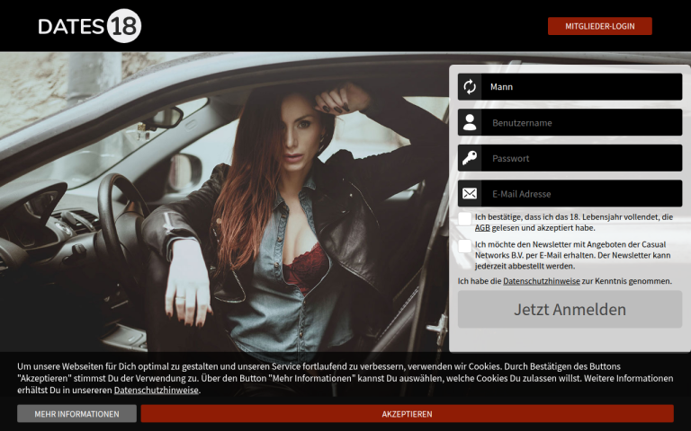 dates18.com Erfahrungen & Bewertungen Webseite Screenshot