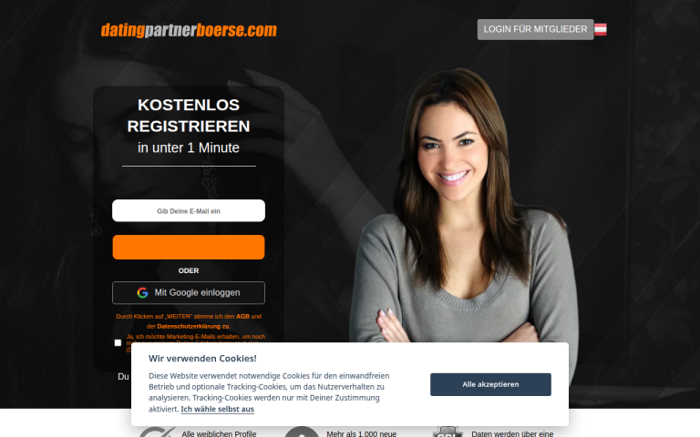 datingpartnerboerse.com Erfahrungen & Bewertungen Webseite Screenshot