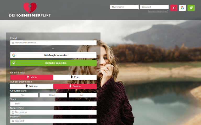 deingeheimerflirt.com Erfahrungen & Bewertungen Webseite Screenshot