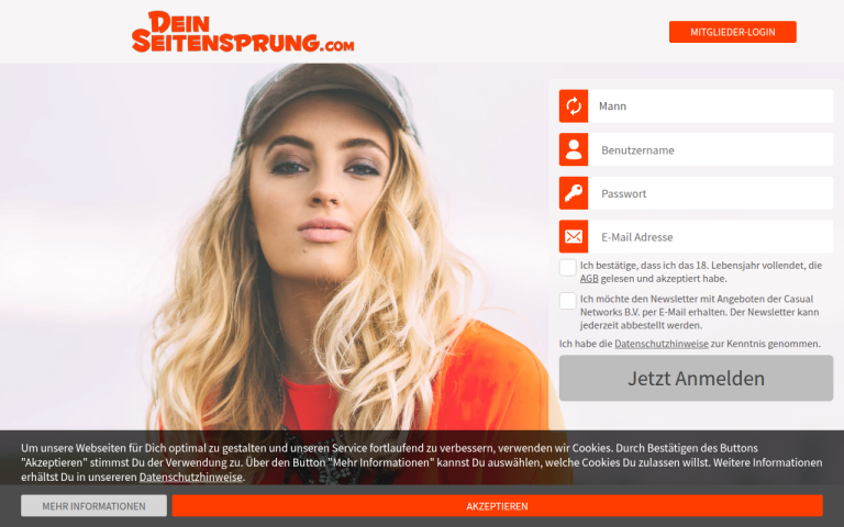 deinseitensprung.com Erfahrungen & Bewertungen Webseite Screenshot