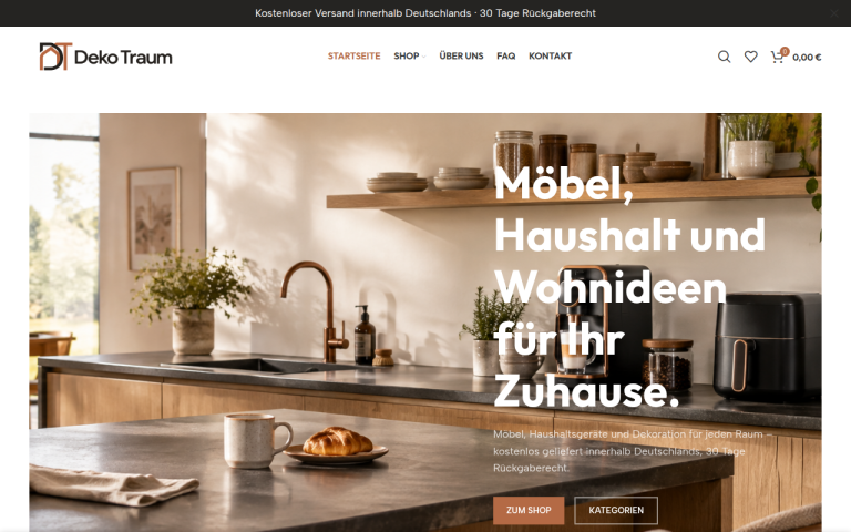 deko-traum.shop Erfahrungen & Bewertungen Webseite Screenshot
