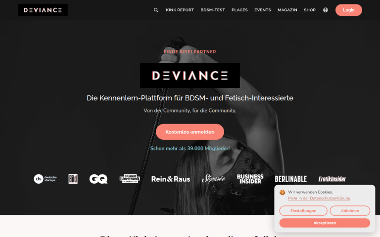 deviance.com Erfahrungen & Bewertungen Webseite Screenshot