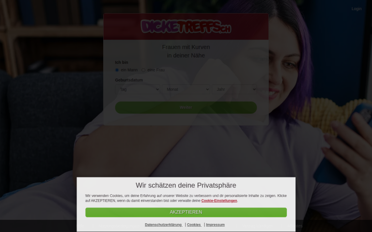 dicketreffs.ch Erfahrungen & Bewertungen Webseite Screenshot