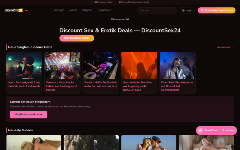discountsex24.com Erfahrungen & Bewertungen Webseite Screenshot