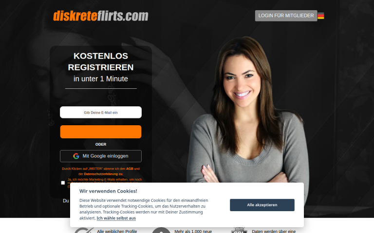 diskreteflirts.com Erfahrungen & Bewertungen Webseite Screenshot
