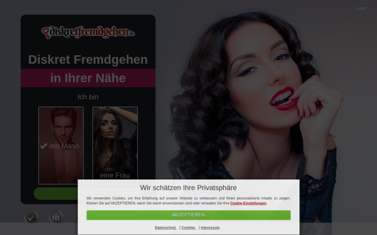 diskretfremdgehen.de Erfahrungen & Bewertungen Webseite Screenshot