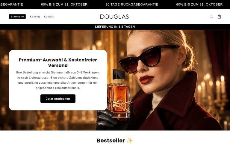 doglas.store Erfahrungen & Bewertungen Webseite Screenshot