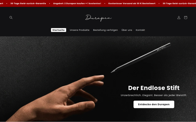 durapen.shop Erfahrungen & Bewertungen Webseite Screenshot