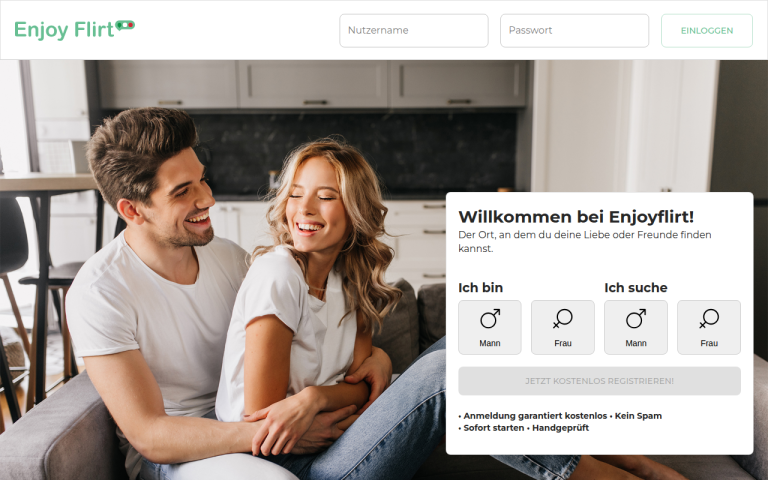 enjoyflirt.com Erfahrungen & Bewertungen Webseite Screenshot