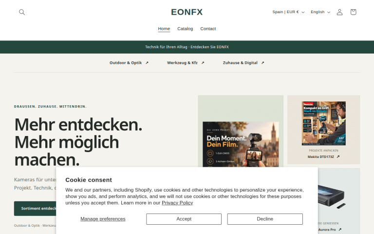 eonfx.shop Erfahrungen & Bewertungen Webseite Screenshot