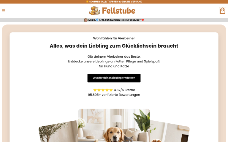 fellstube.com Erfahrungen & Bewertungen Webseite Screenshot