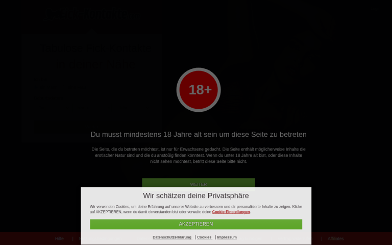 fick-kontakte.com Erfahrungen & Bewertungen Webseite Screenshot