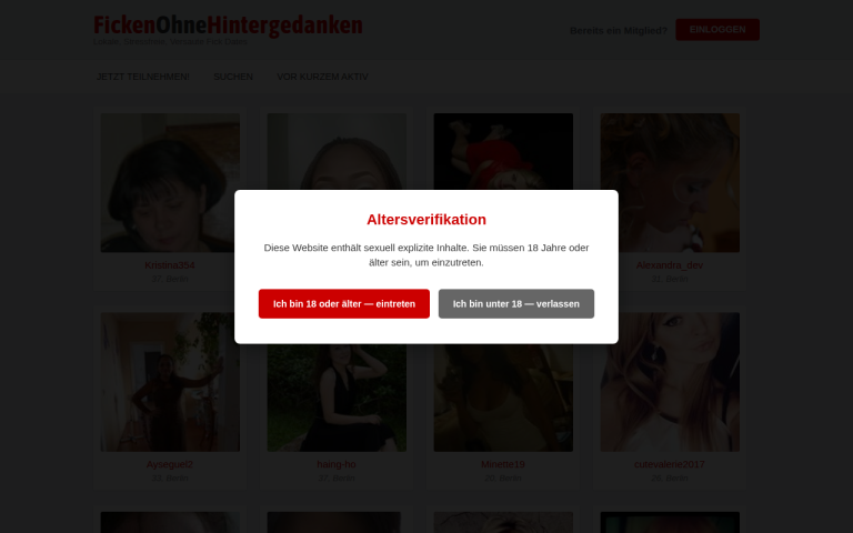 fickenohnehintergedanken.de Erfahrungen & Bewertungen Webseite Screenshot