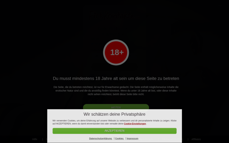 fickkontakte.com Erfahrungen & Bewertungen Webseite Screenshot