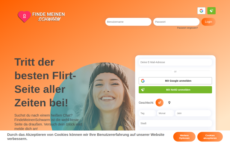 findemeinenschwarm.com Erfahrungen & Bewertungen Webseite Screenshot