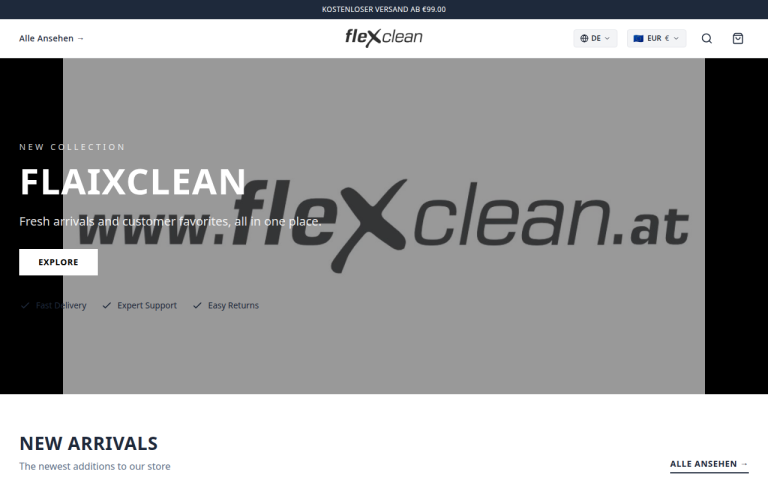 flaixclean.com Erfahrungen & Bewertungen Webseite Screenshot
