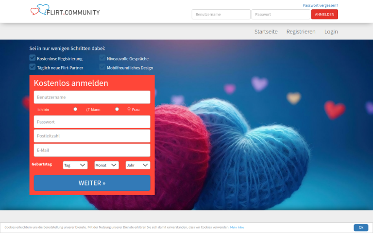 flirt.community Erfahrungen & Bewertungen Webseite Screenshot