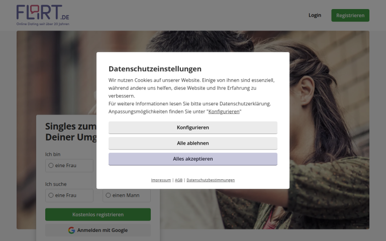 flirt.de Erfahrungen & Bewertungen Webseite Screenshot