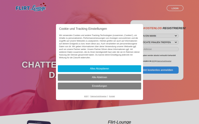 flirt-lounge.com Erfahrungen & Bewertungen Webseite Screenshot