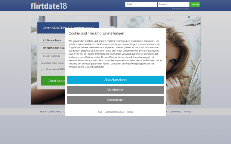 flirtdate18.com Erfahrungen & Bewertungen Webseite Screenshot