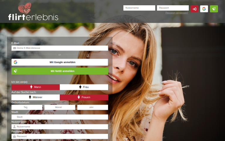 flirterlebnis.com Erfahrungen & Bewertungen Webseite Screenshot