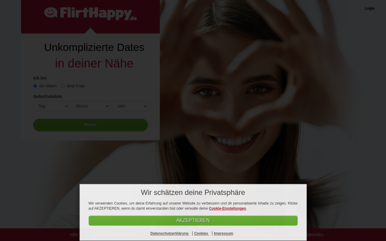 flirthappy.de Erfahrungen & Bewertungen Webseite Screenshot