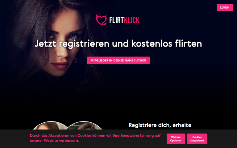 flirtklick.com Erfahrungen & Bewertungen Webseite Screenshot
