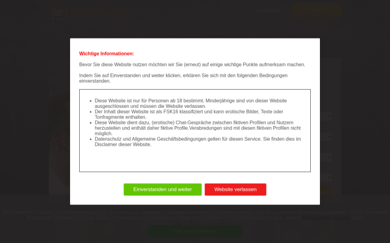 flirtmitreifen.com Erfahrungen & Bewertungen Webseite Screenshot