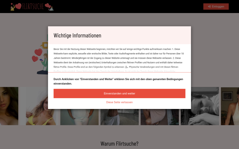 flirtsuche.com Erfahrungen & Bewertungen Webseite Screenshot
