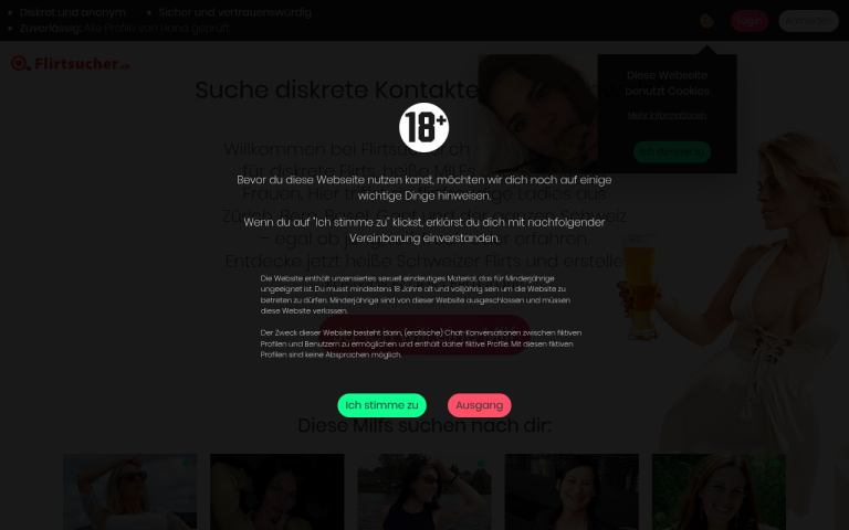 flirtsucher.ch Erfahrungen & Bewertungen Webseite Screenshot