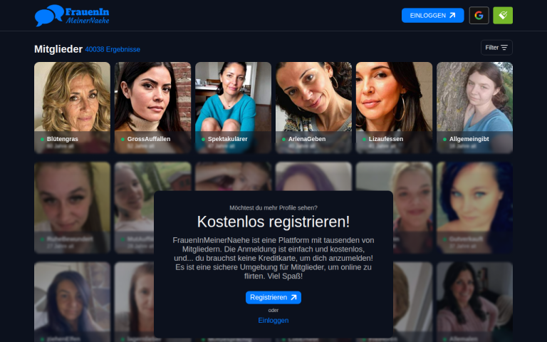 fraueninmeinernaehe.com Erfahrungen & Bewertungen Webseite Screenshot