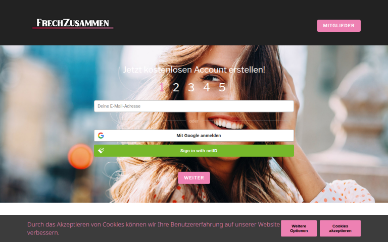 frechzusammen.com Erfahrungen & Bewertungen Webseite Screenshot