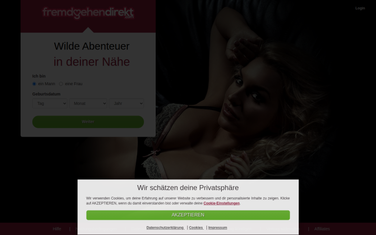 fremdgehen-direkt.com Erfahrungen & Bewertungen Webseite Screenshot
