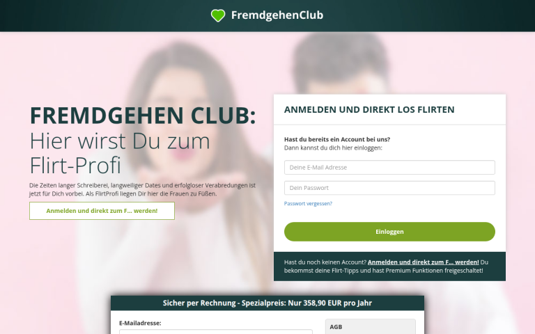 fremdgehenclub.com Erfahrungen & Bewertungen Webseite Screenshot