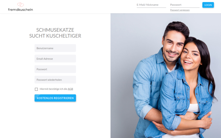 fremdkuscheln.com Erfahrungen & Bewertungen Webseite Screenshot