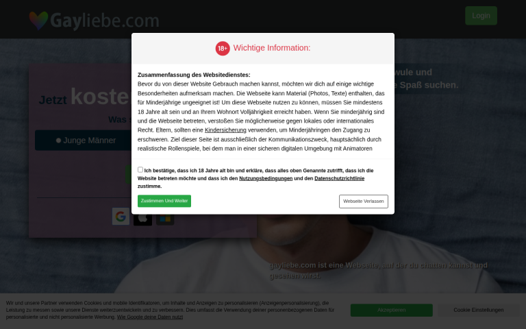 gayliebe.com Erfahrungen & Bewertungen Webseite Screenshot
