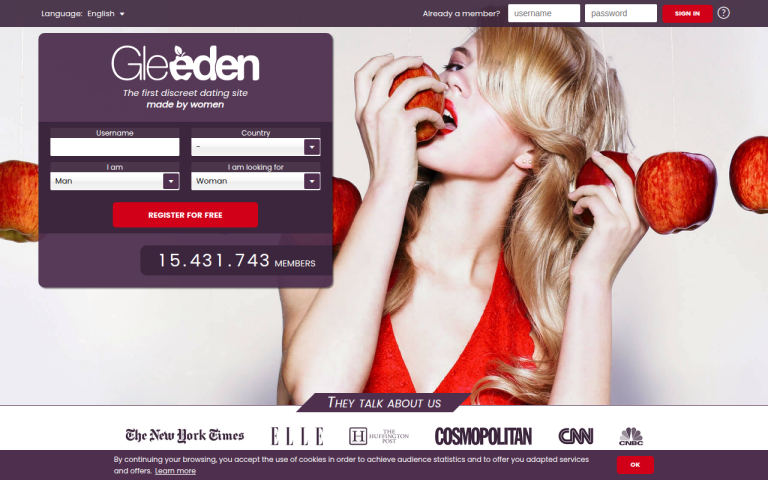 gleeden.com Erfahrungen & Bewertungen Webseite Screenshot