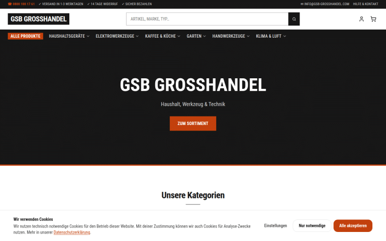 gsb-grosshandel.com Erfahrungen & Bewertungen Webseite Screenshot